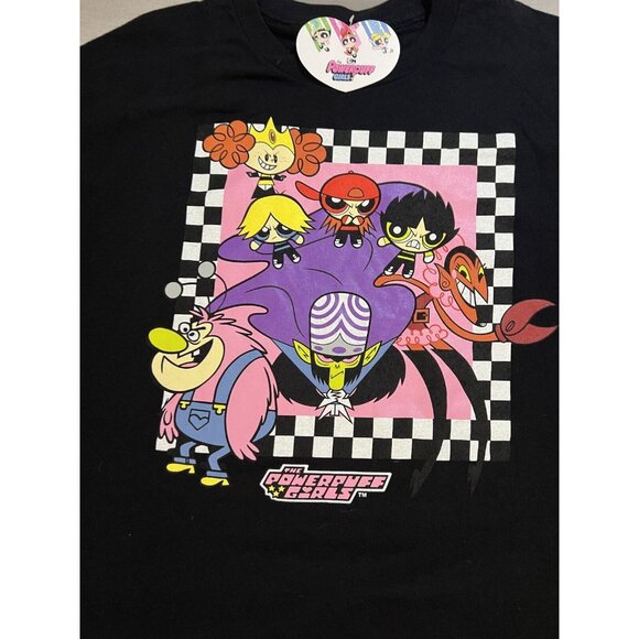 Cartoon Network Powerpuff Girls Shirt‎ Mens XL Black Logo Short Sleeve Tee - Picture 2 of 8